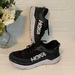 Hoka Black and White Men's Athletic Running Shoes